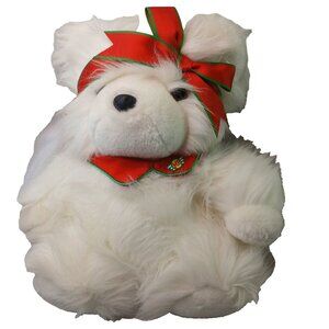 1987 Miss Santa Bear Dayton Hudsons Vintage Christmas White Teddy Bear